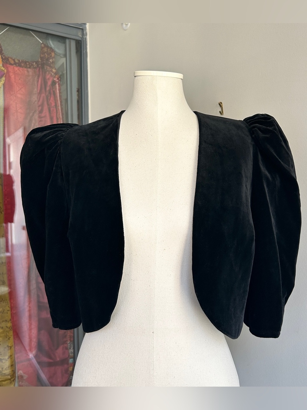 Black Velvet Puff Sleeve Bolero